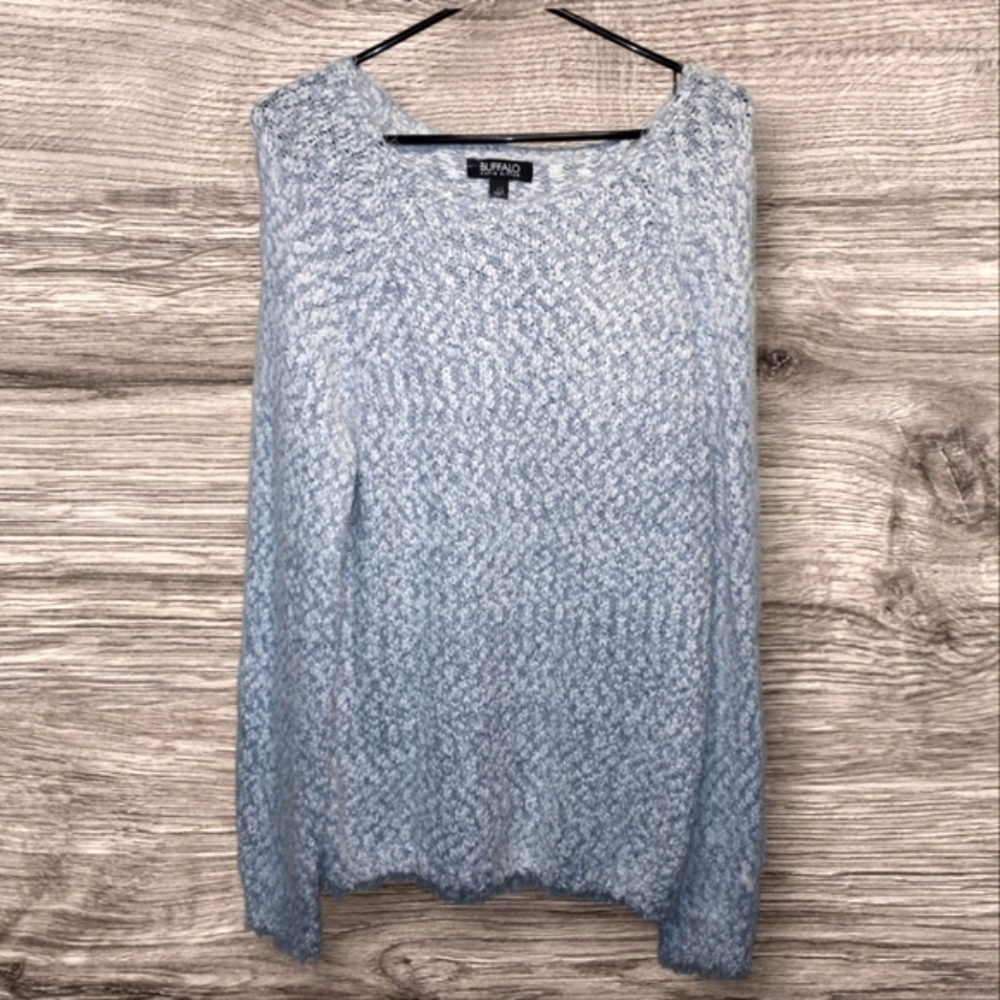Buffalo David Bitton Blue White Knit Sweater Large